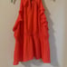 City Chic Frilly Peekaboo Halter-Neck Top Coral SZ 16