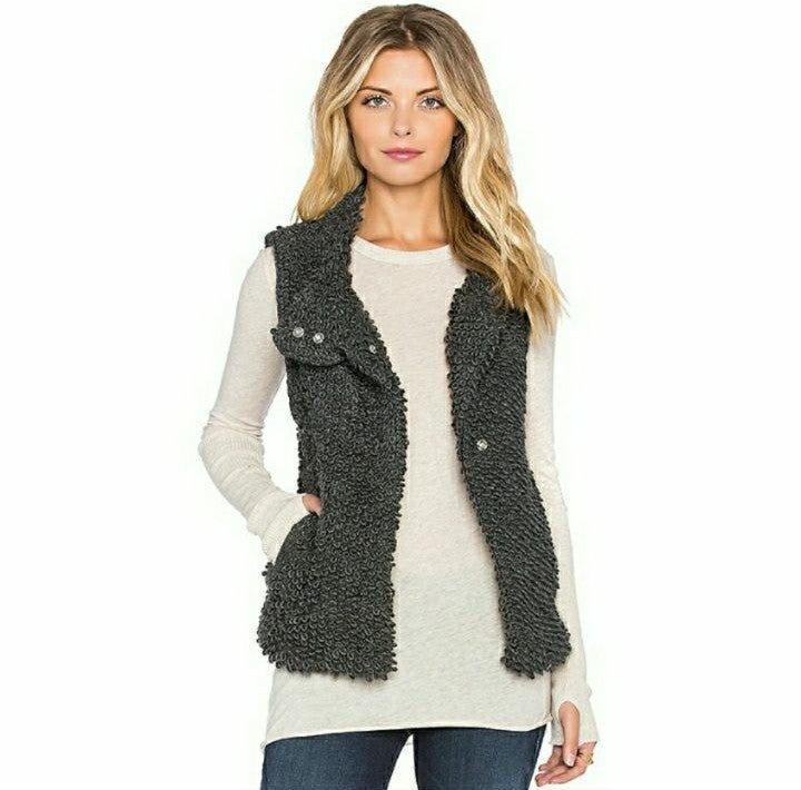 Sam Edelman Grey 'Cameron' Loop Vest - S