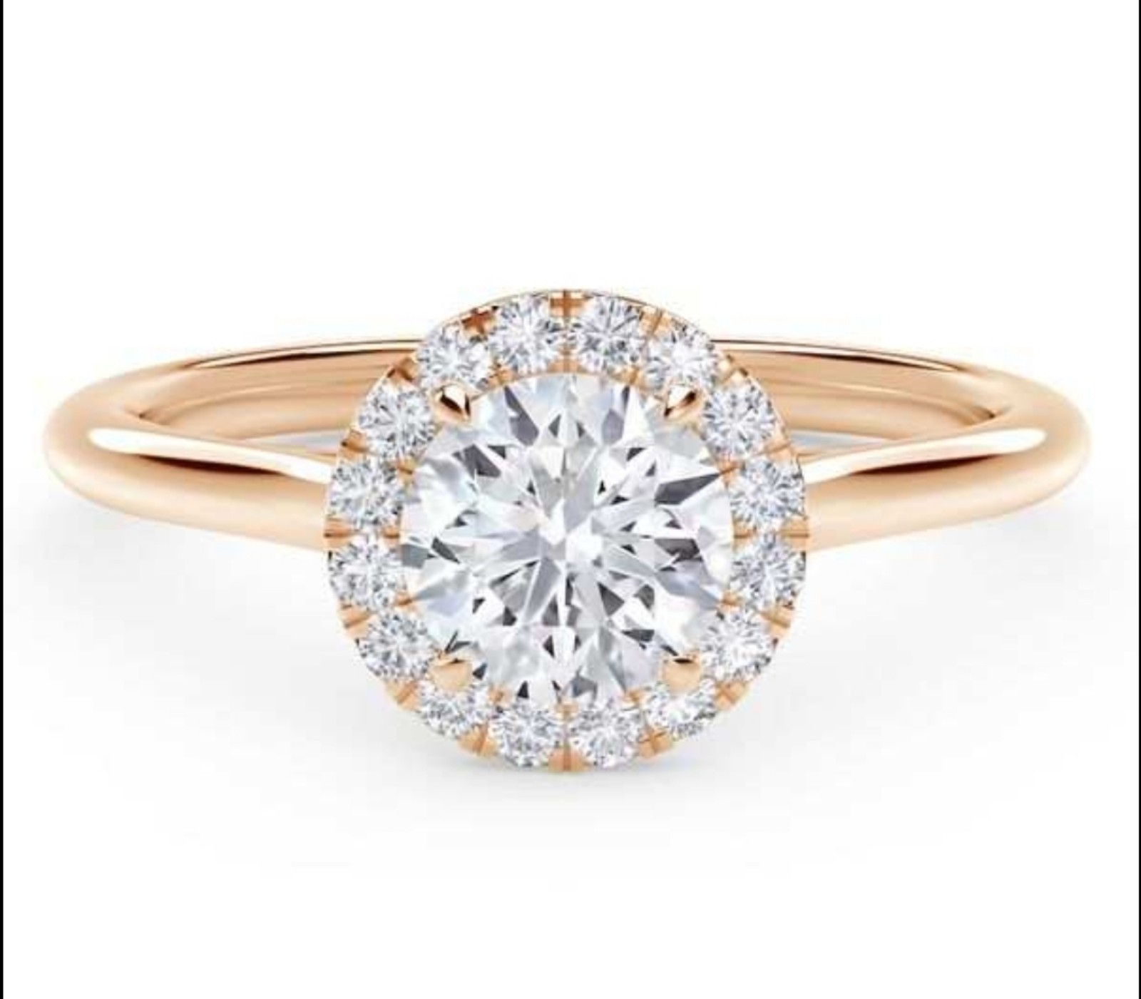 *SALE* 2CT Round cut Moissanite 14k solid Rose gold Engagement Ring Size 7