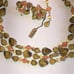 Jewels by Trifari Green & Rainbow Beaded AB 3 Strand Necklace Clip On Earrings