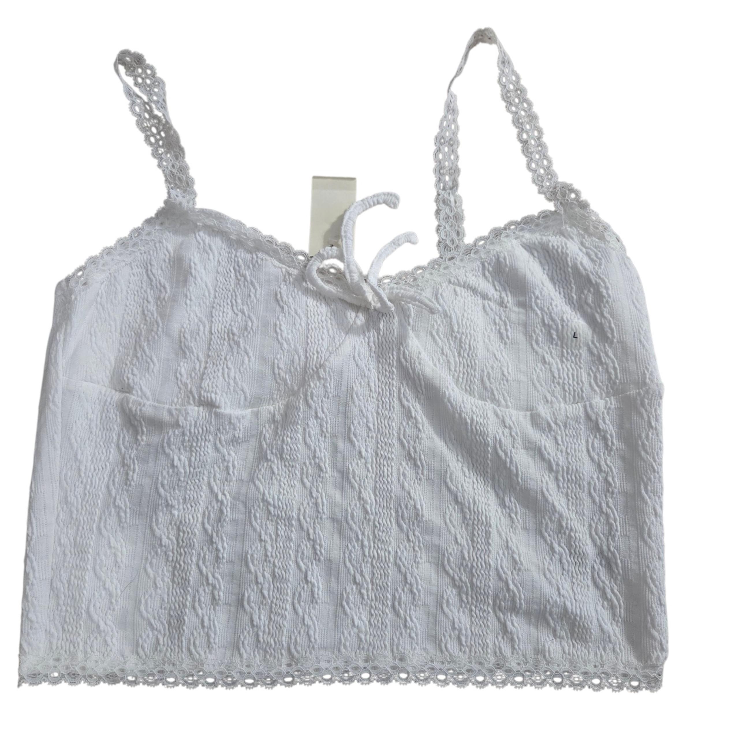 Aeropostale white lace crop top camisole with adjustable straps L. NWT. - Aéropostale