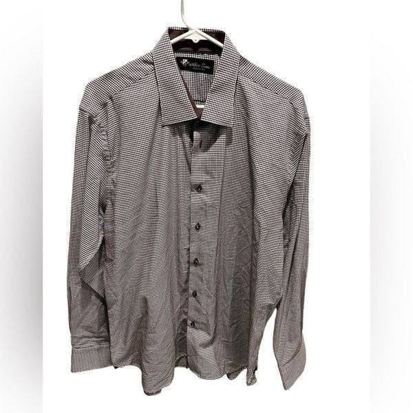 Alberto Zinni Signature houndstooth long sleeve dress shirt men’s XL