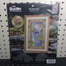 Bucilla Plaid Counted Cross Stitch Kit The Mermaid # 43585 Sealed
