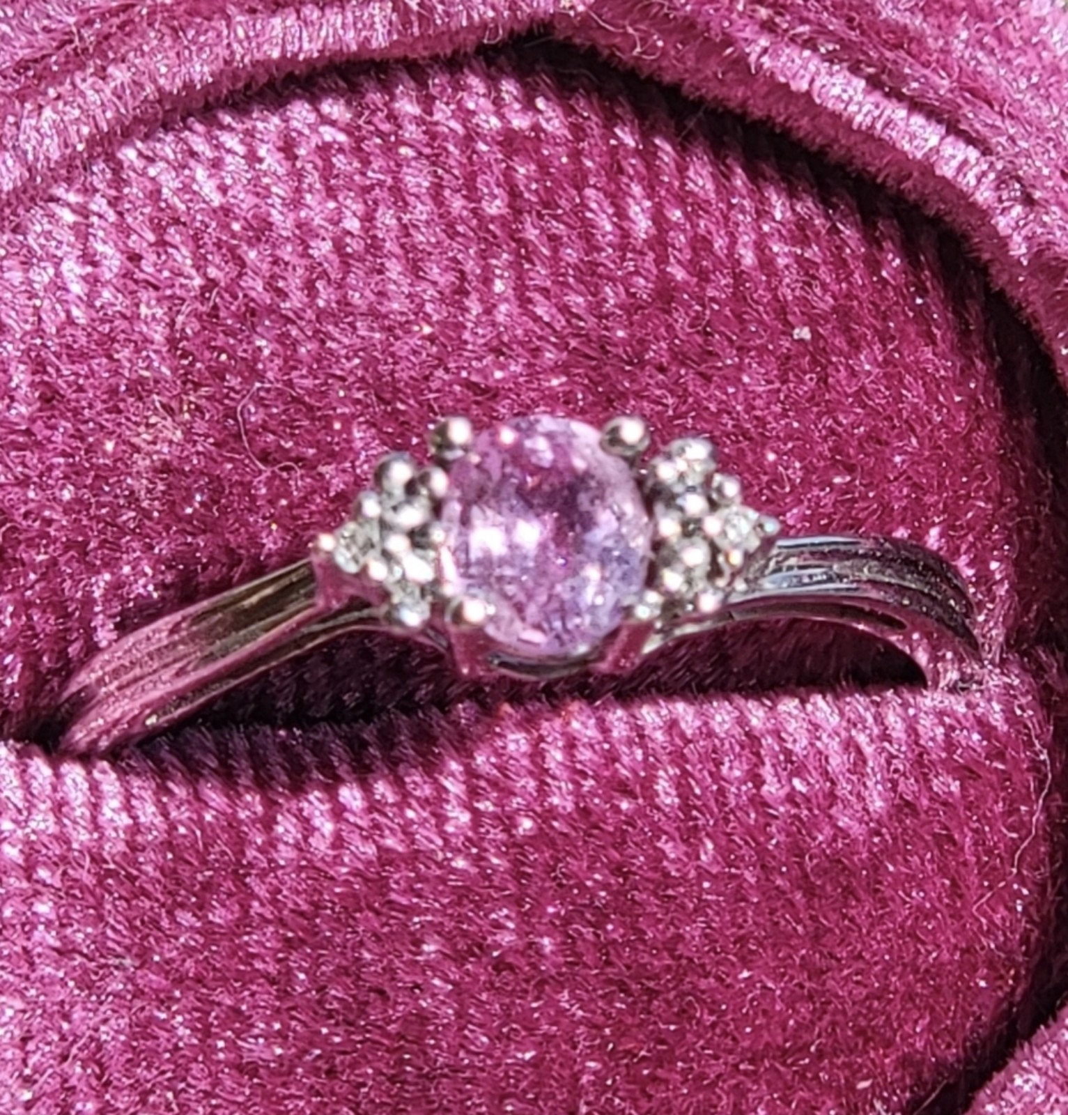 Jewelry Diamond Pink Sapphire WG Ring