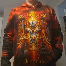 MOTÖRHEAD MEN'S HOODIE ALLOVER INFERNO ALBUM COVER 2XL-3XL MOTORHEAD