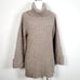 Soft Surroundings Chunky Ribbed Knit Turtle Neck Sweater Beige XS Lagenlook