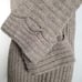 Soft Surroundings Chunky Ribbed Knit Turtle Neck Sweater Beige XS Lagenlook