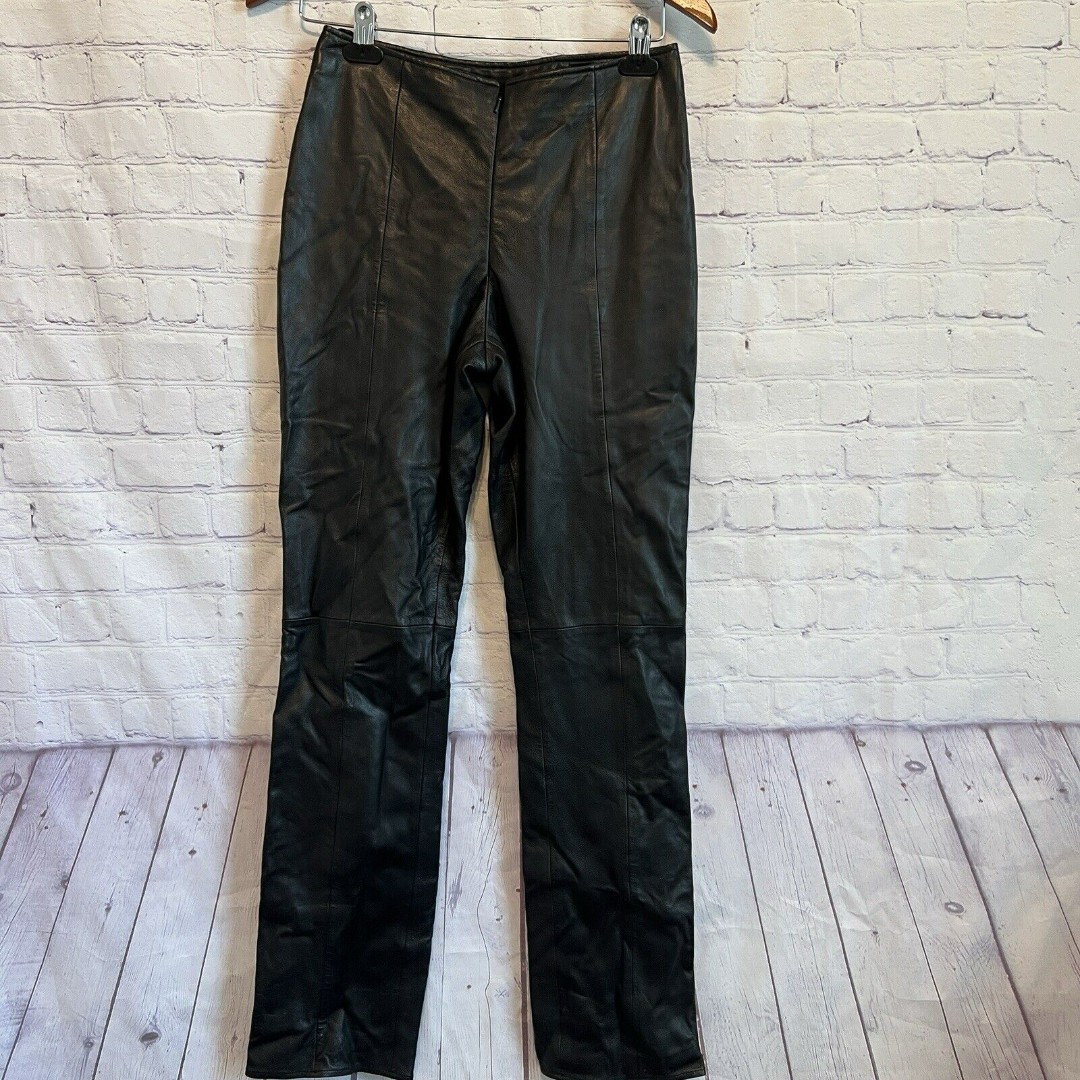 cache leather pants lamb leather womens size 6 vintage high waist leather pants