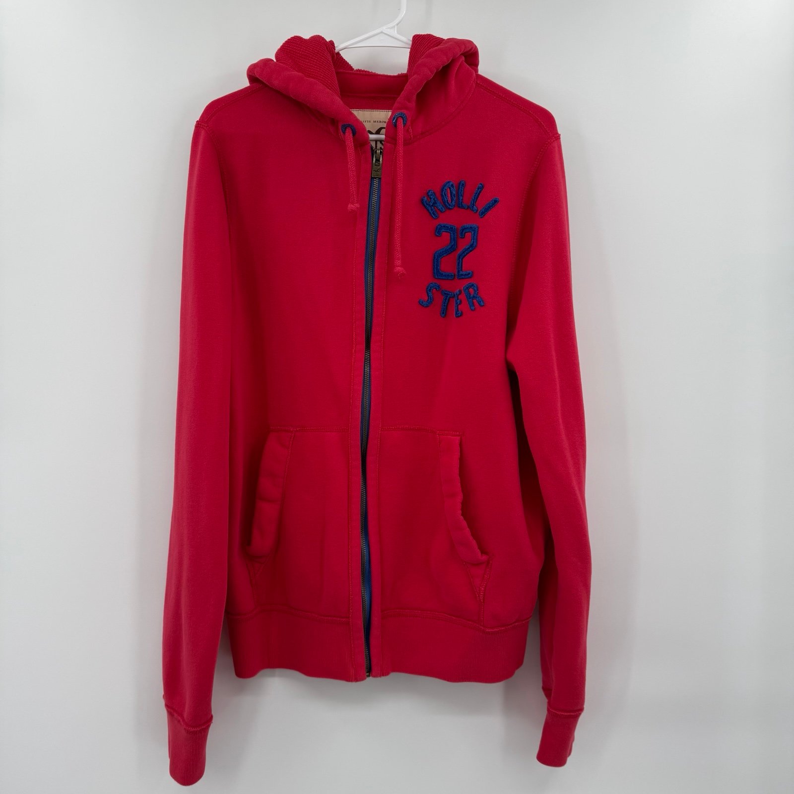 Men’s vintage Y2K hollister full zip red waffle hoodie size xl