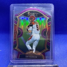2020 Panini Select Purple Prizm Die-Cut #46 Joe Burrow RC Rookie