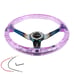 JDM TRD Universal 6-Hole 350mm Deep Dish Purple Crystal Bubble Steering Wheel