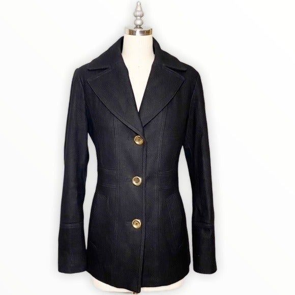 Jason Cole Black Dressy Winter Coat Peacoat Small