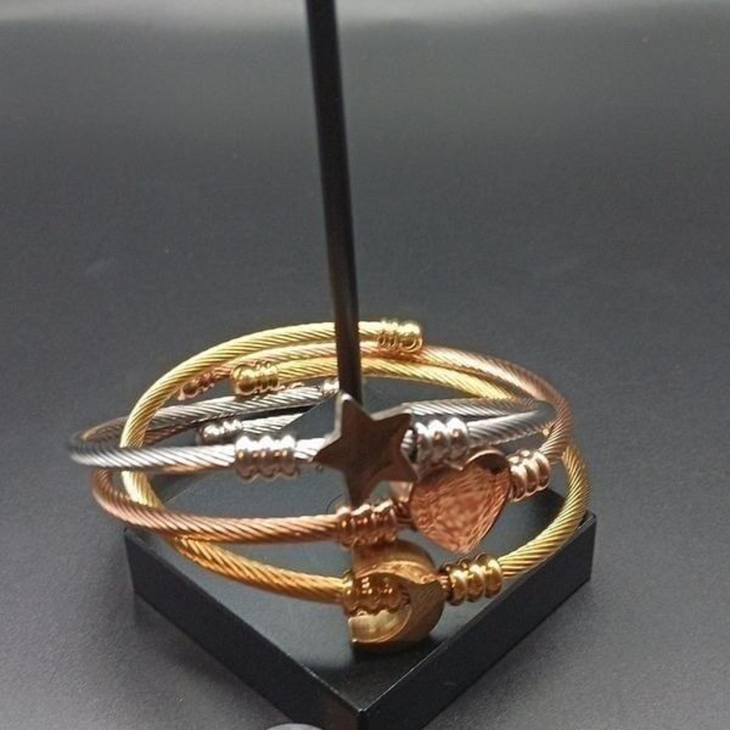 New Surpass Tri Color Bangles Moon, Star, Heart.
