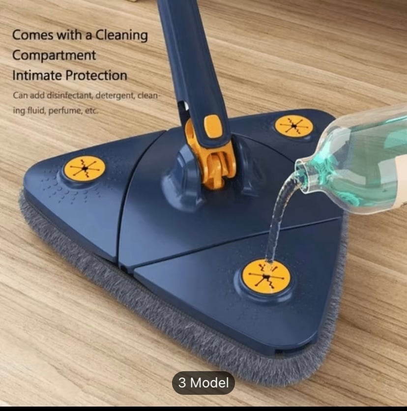Set, Triangle Mop, 360 Degree Rotation Retractable Adjustable Cleaning Mop