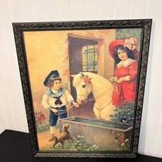 21 Large Framed Vintage Antique German Print Victoria Style