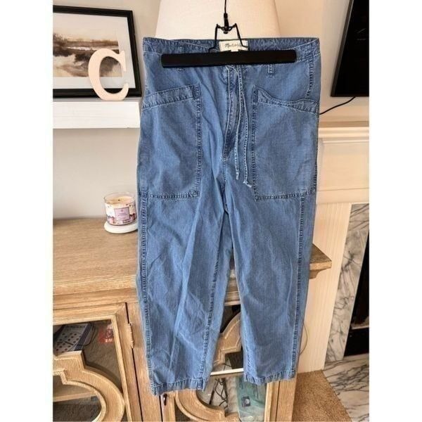 C61 Madewell Denim Style Casual Wear Pull On Pants Tie Waist Size 25