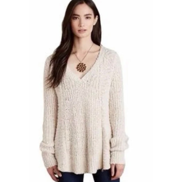 Anthropologie Moth Wool Blend Oatmeal Zipper Sweater