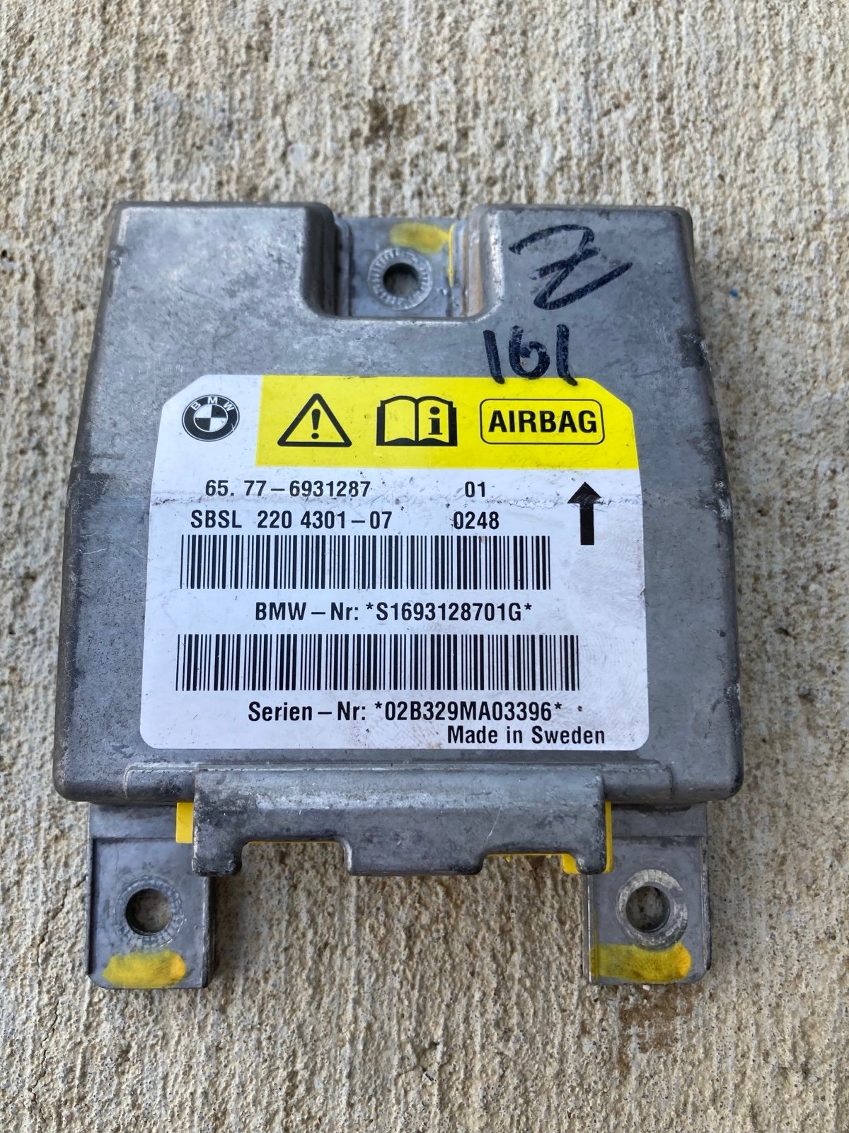 04-05 BMW 645ci E64, 03-08 BMW Z4 E85 E86 B Pillar left SRS BAG Sensor 657769312
