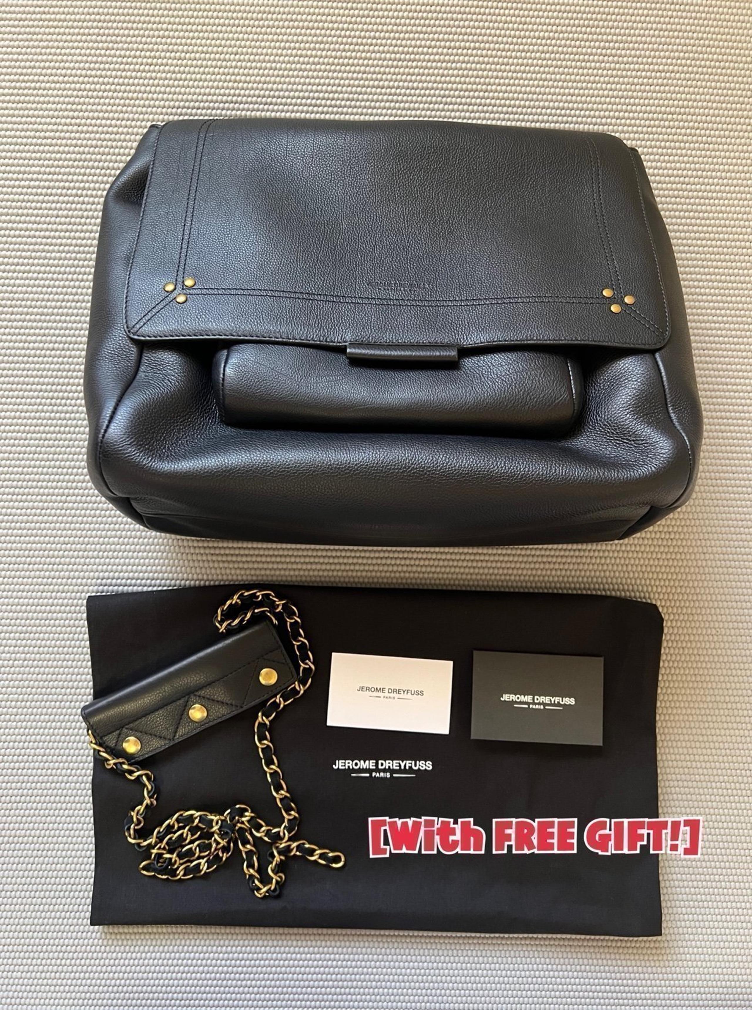 Jerome Dreyfuss Lulu XL Noir Brass Calfskin + Gift❣️