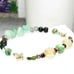 Boho Chic Gemstone & Glass Beaded Stretch Bracelet 7.5 Stackable Statement