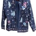 Denim & Co Jean Jacket Boho Novelty Whimsical Floral Embroidered Dark Wash Sz M