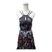 Morgan and Co Floral Printed Black Halter Dress with Lace-Up Back, Size 8