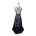 Morgan and Co Floral Printed Black Halter Dress with Lace-Up Back, Size 8