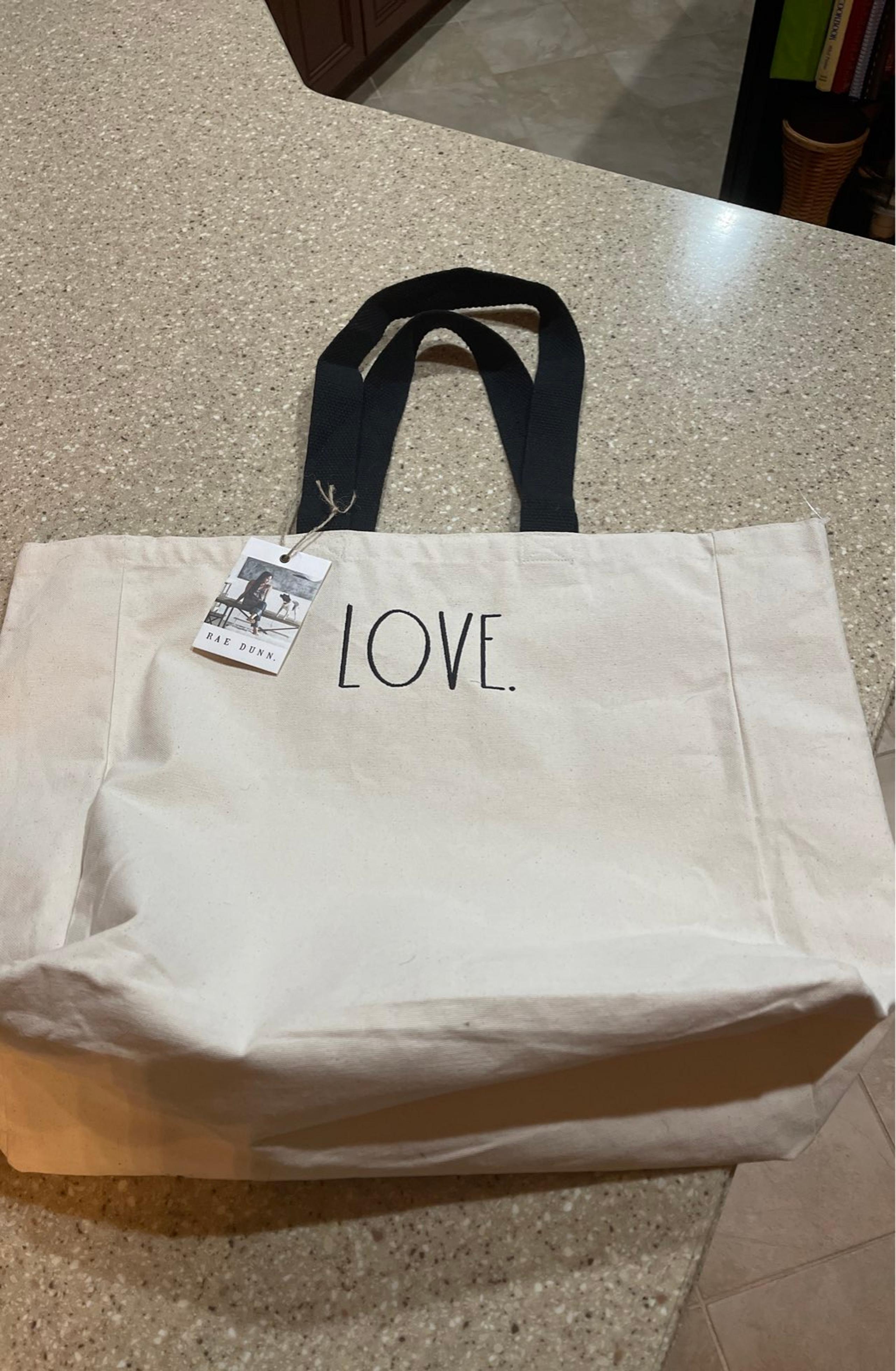 NWT Rae Dunn Large Canvas Tote Bag