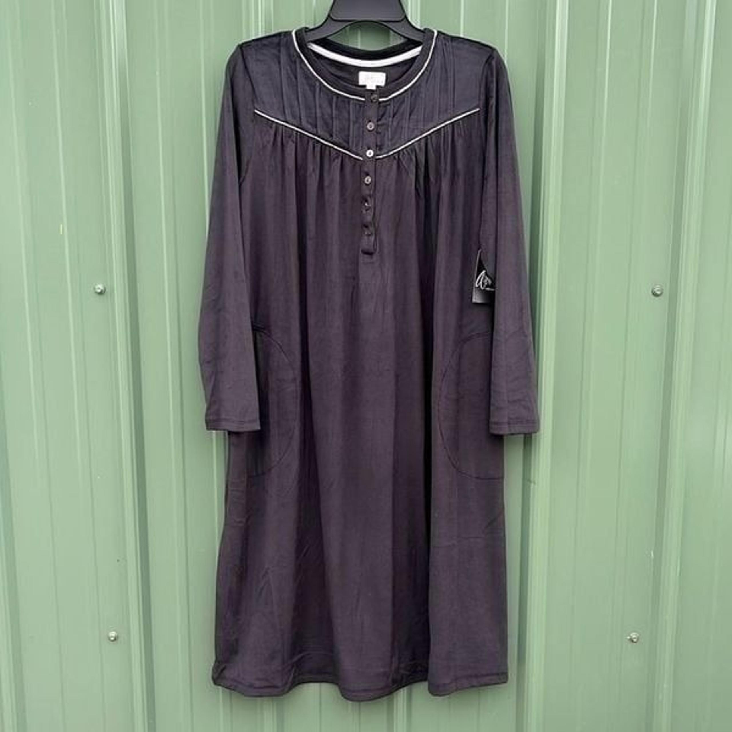 Women’s Knit Velour Long Sleeve Ballet Nightgown Pajama Lounge Size M