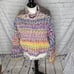 Something Navy Rainbow Cropped Flare Sleeve Sweater Size XS