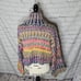 Something Navy Rainbow Cropped Flare Sleeve Sweater Size XS