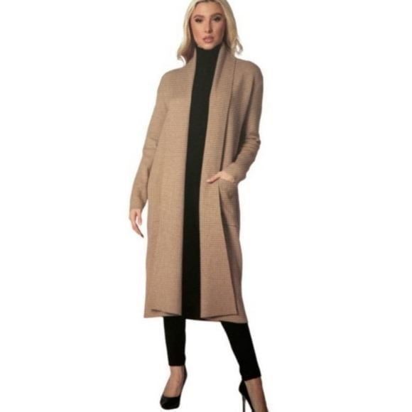 MAXSPORT NWT 268 Chocolate long sleeve open front knit coat Cardigan size MED
