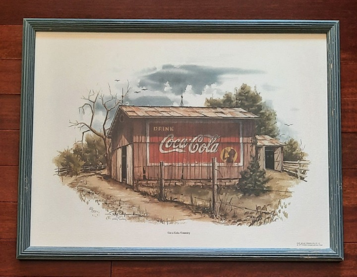 Coca Cola Country Framed LE Print Signed Numbered Ray Day Old Road Series 1977