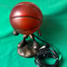 Basketball Accent Lamp Globe Head Light Metal Basketball Player / Base 9” Sports