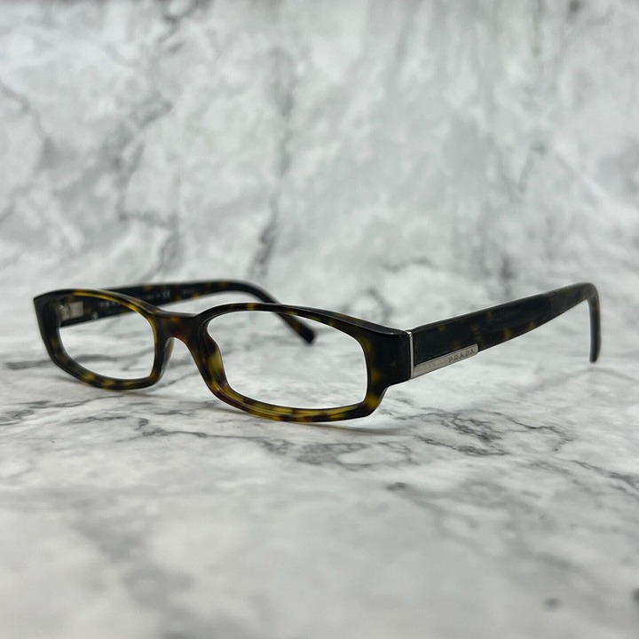 Prada VPR 21G 2AU-1O1 Eyeglasses Brown Oval Full Rim Frame 51-15-135 Italy