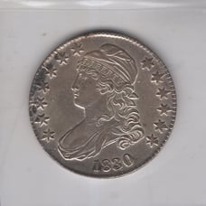 1830 BUST HALF DOLLAR AU WITH LOTS OF ORIGINAL LUSTER POPULAR TYPE COIN