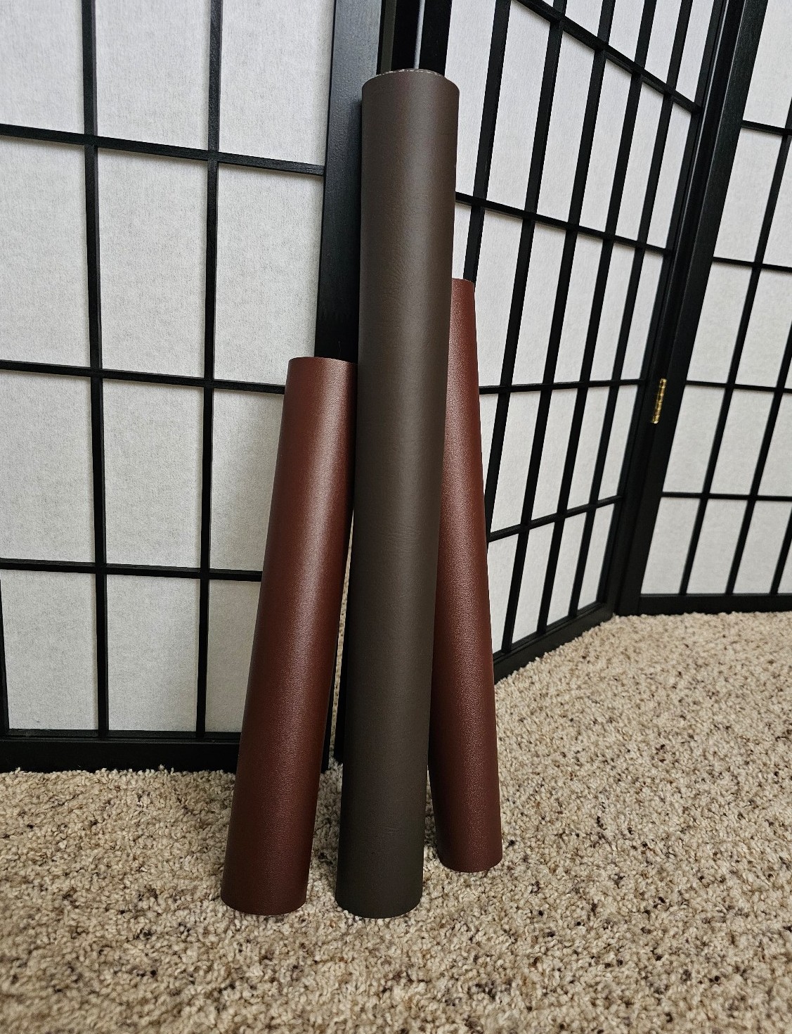 3 Rolls Unused Faux Leather