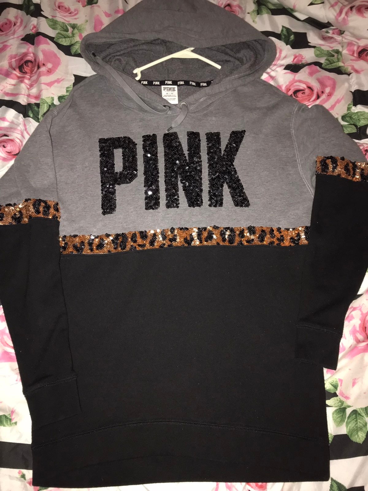 Rare htf bling leopard hoodie xs