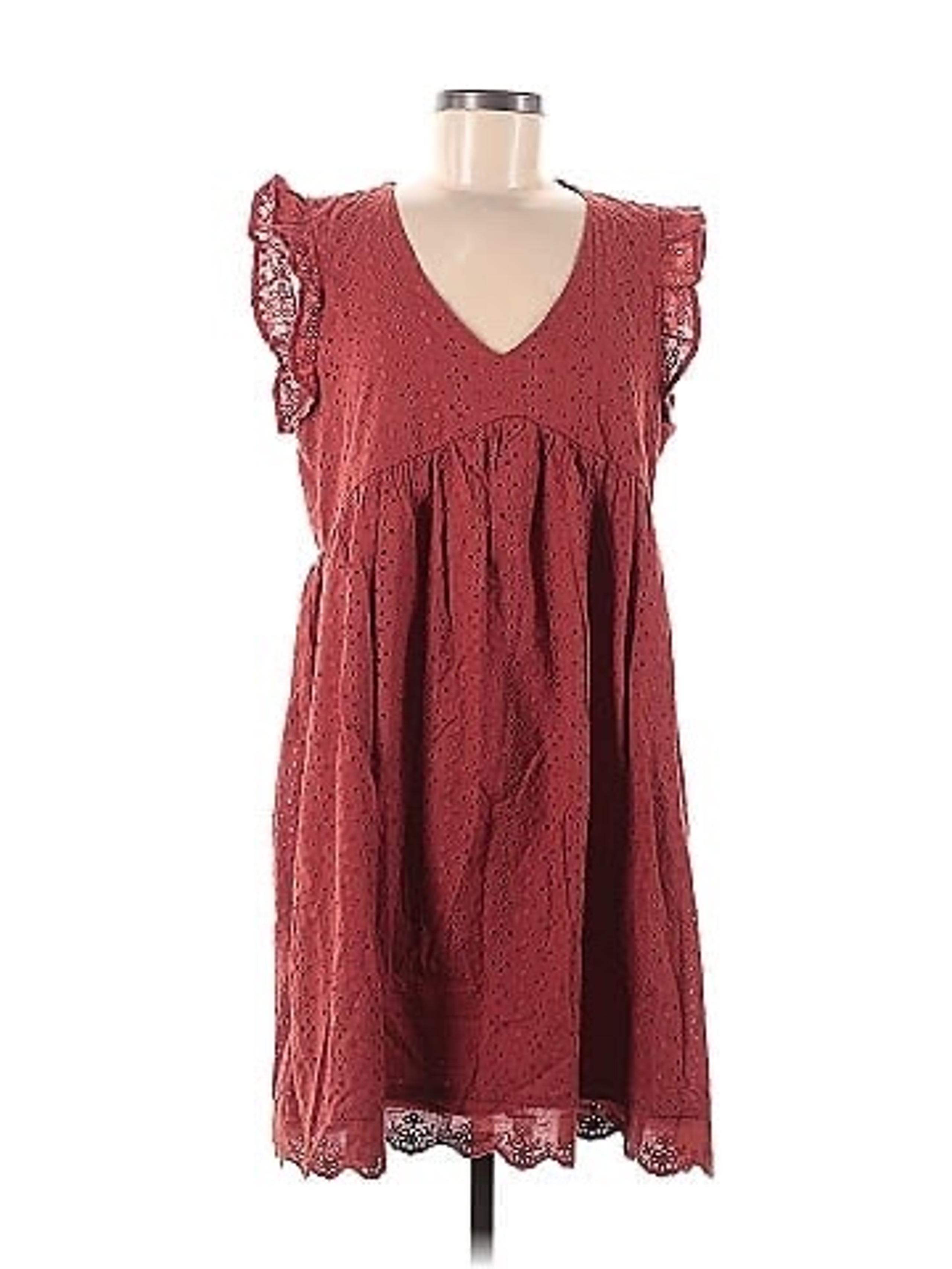 Knox Rose women’s dark rust colored cap sleeve eyelet dress plus sz 2x
