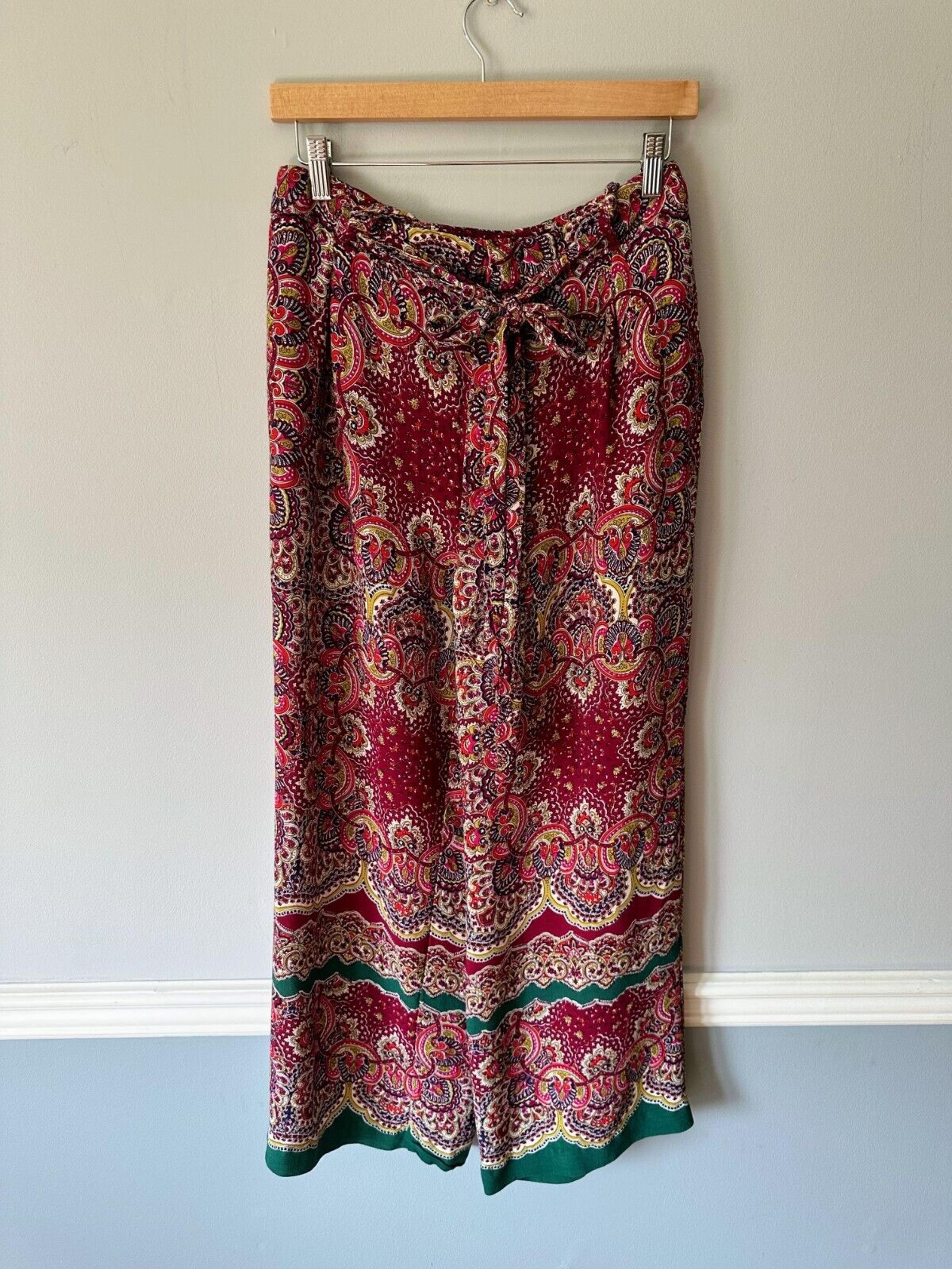 Anthropologie ETT:TWA Women's Size 14 Margo Wide Leg Print Pants