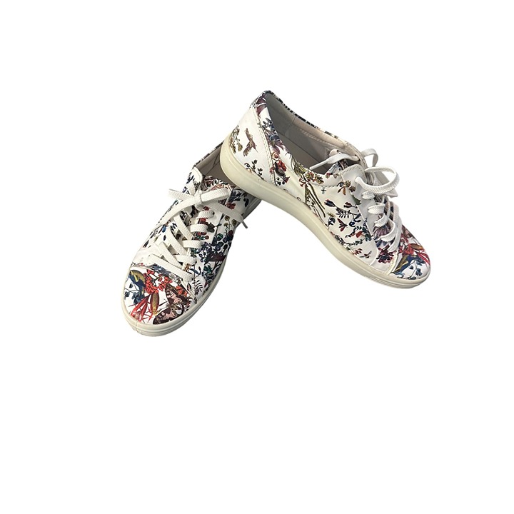 Ecco Kristjana Williams Floral White Leather Womens Sneakers 40 EU / 9-9.5 US