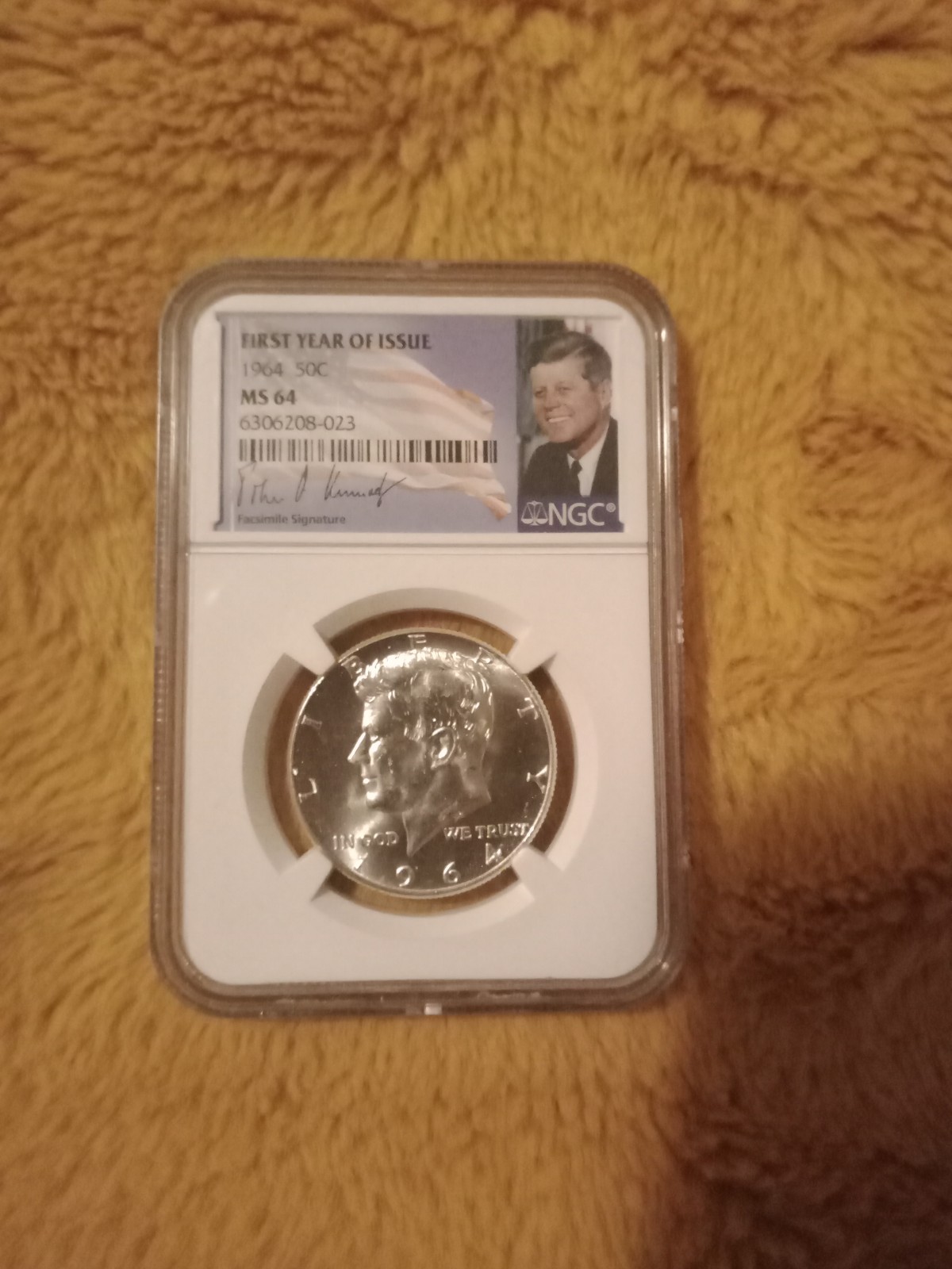 1964 50C Kennedy Silver Half Dollar First Issue MS64 Graded by NGC Coin Grading!