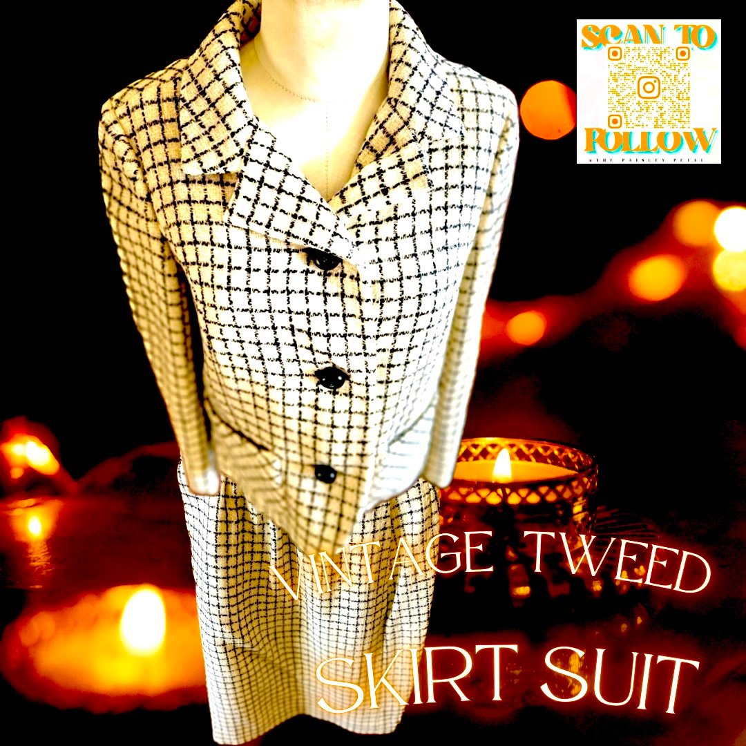 VINTAGE 60s TWEED JACKET and SKIRT SET