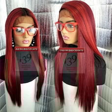 Celebrity Ombre red lace front wig