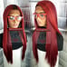 Celebrity Ombre red lace front wig