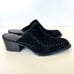 RAG & BONE Weiss Black Suede Silver Studded Pointed Closed Toe Mules Clogs Sz 38
