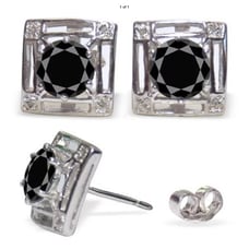 2.5tcw Black Round Moissanite Diamond