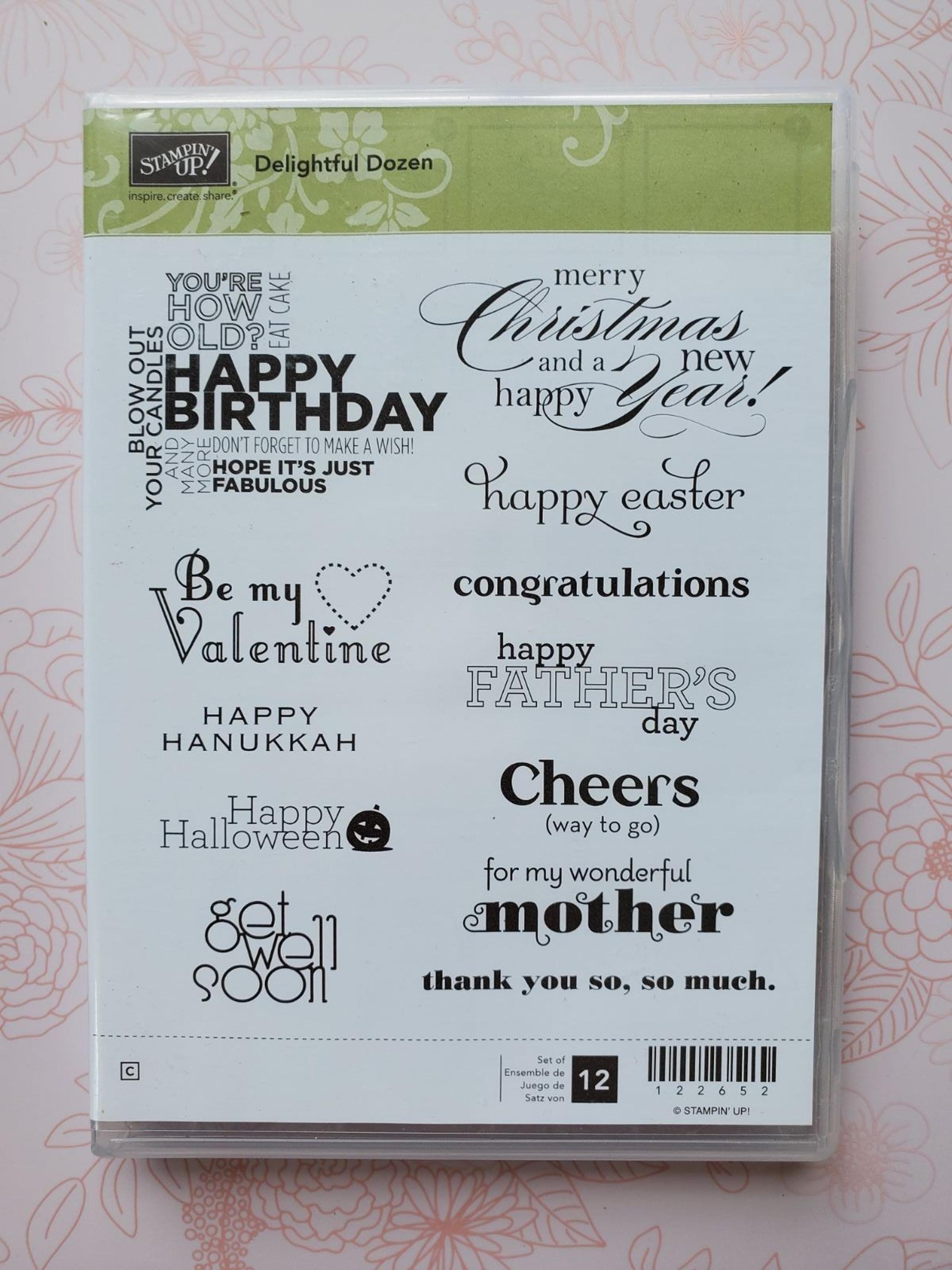 Stampin Up! Delightful Dozen Stamp Set RETIRED HTF Easter Mother's Father's Day
