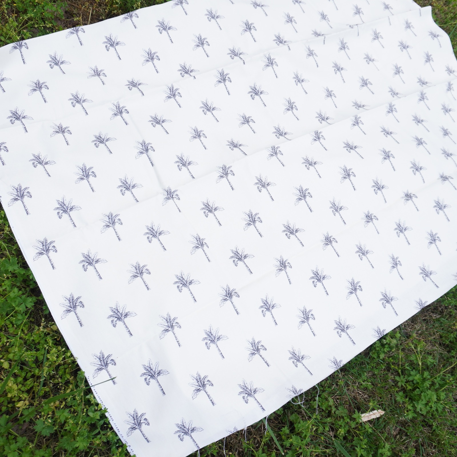 Cyrus Clark Fabric Palm Tree Print Cotton Drapery Sewing Material 57 x77 
