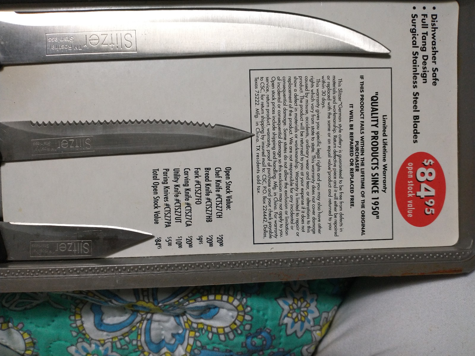 Slitzer professional German style cutlery